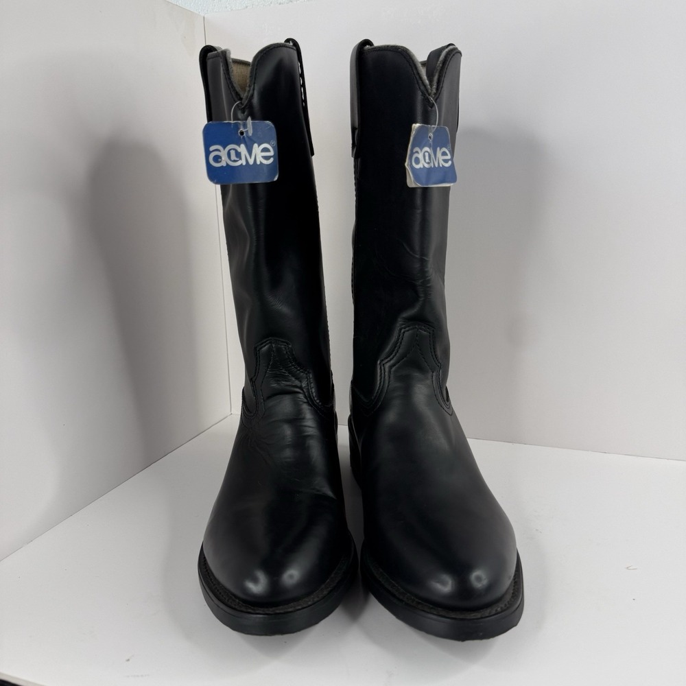 Acme Women's Vintage Black, Riding Boots Size 8.5D Brand New With Tags